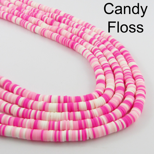 One Strand 330Pcs Wafer Disc Candy Floss Polymer Clay Beads Katsuki Bead 6mm