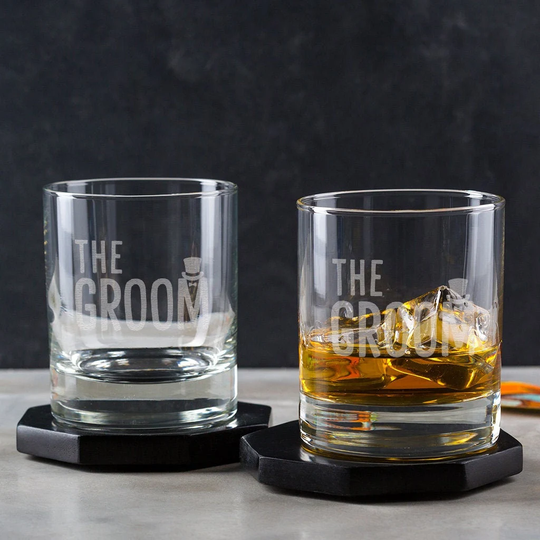 Groom Whiskey Glass - Gifts From Bride Engraved Wedding Day Gift For Husband To Be 300Ml/10Oz Old Fashioned