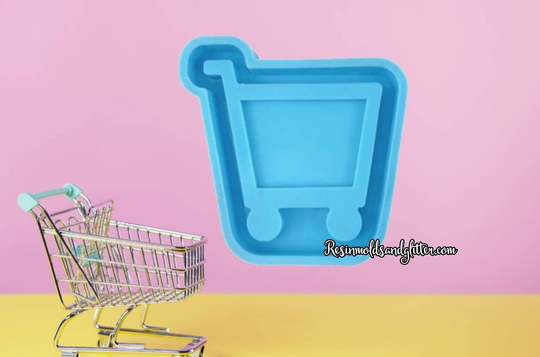 Shaker Mold, Small Shopping Cart Silicone Mold, Shaker Molds For Resin, Keychain