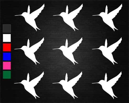 9 X Hummingbird Wine Glass/Jar Vinyl Decal Stickers Party Decoration Phone Tablet