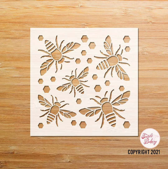 Bee Stencil, Pattern Body Honey Comb Craft Reusable Stencil, Journal Diy Stencil