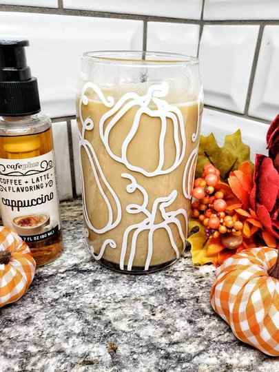 Pumpkin Beer Can Glass, Halloween Cup, Cup