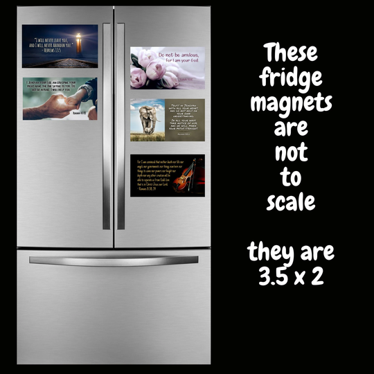 Magnetic Bible Scripture For Refrigorator, Locker, File Cabinet, Etc Gifting, Sharing Or Keeping ;o 3.5 X 2 Professionally Printed