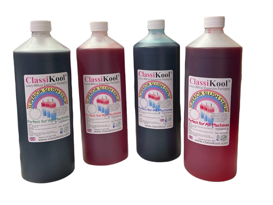 Classikool [Bunch O' Berries 4 X 1 Litre /1000Ml] Slush Syrup Set Machine Ready