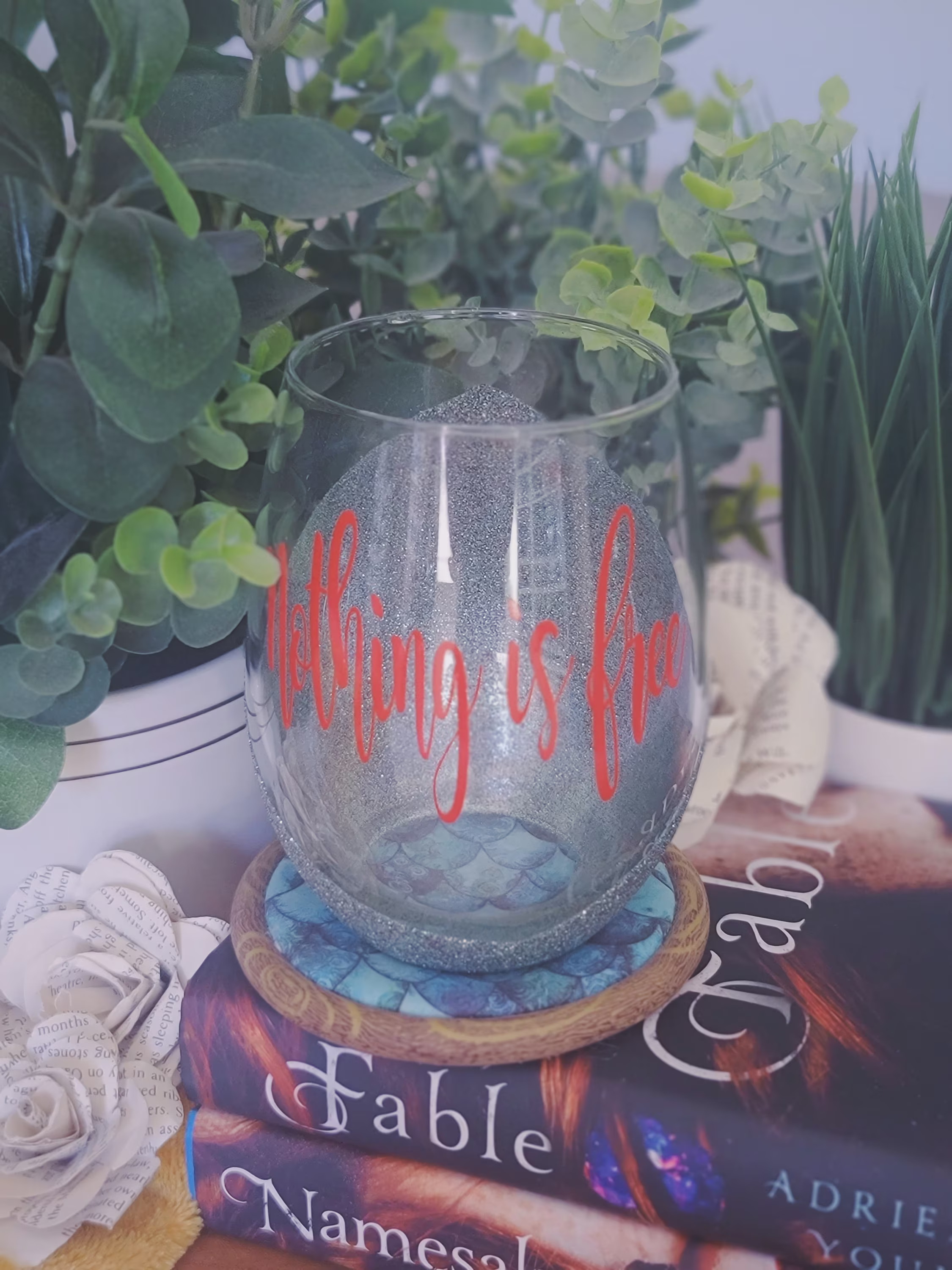 Fable Namesake Wine Glass, Adrienne Young, Bookish Merch, Nothing Is Free