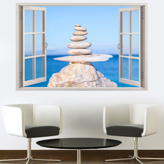 Beach Stone Massage Spa Rocks Wall Sticker Art Poster Mural Transfer Decal Print Room Home Nursery Office Shop Decor Id496
