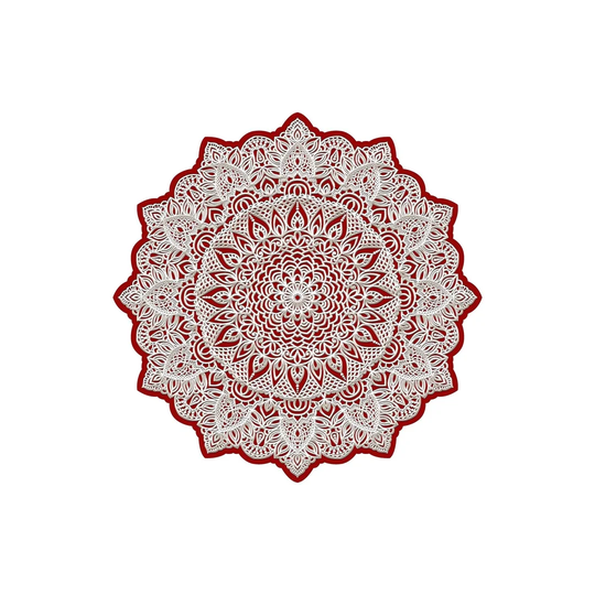 Stamper Power Loom Red/White Rug
