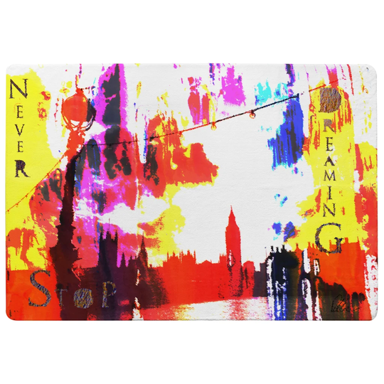 Chesley Never Stop Dreaming Designer Shaggy Red/Yellow Rug