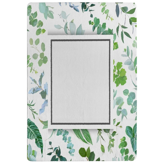 Pascual Leaves Designer Shaggy Green/Black/White Rug