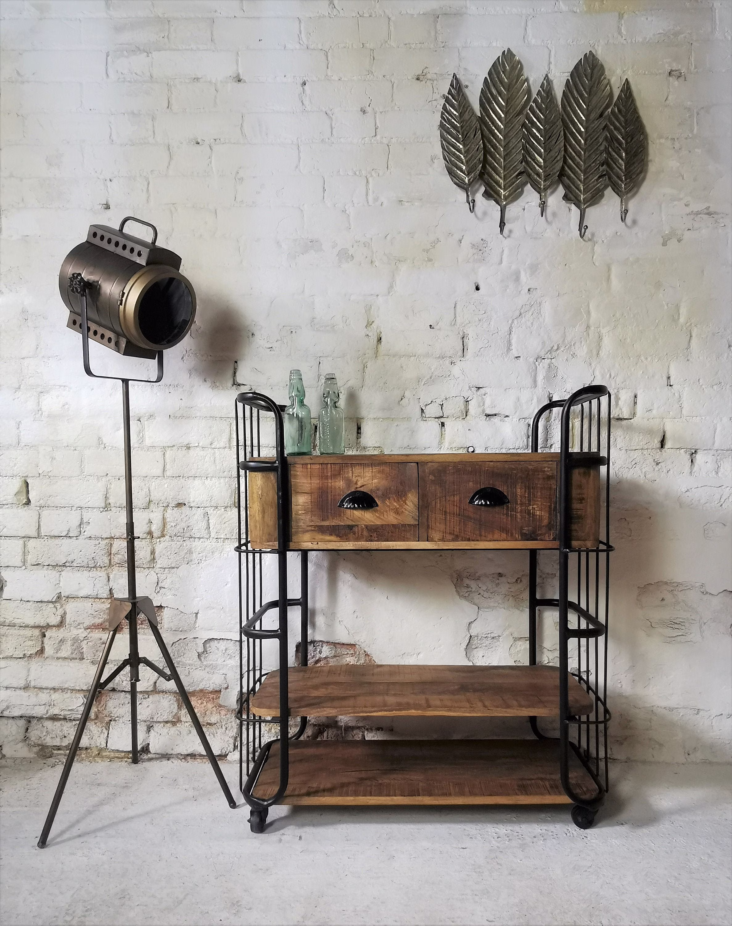 Reclaimed Wood & Iron Cart