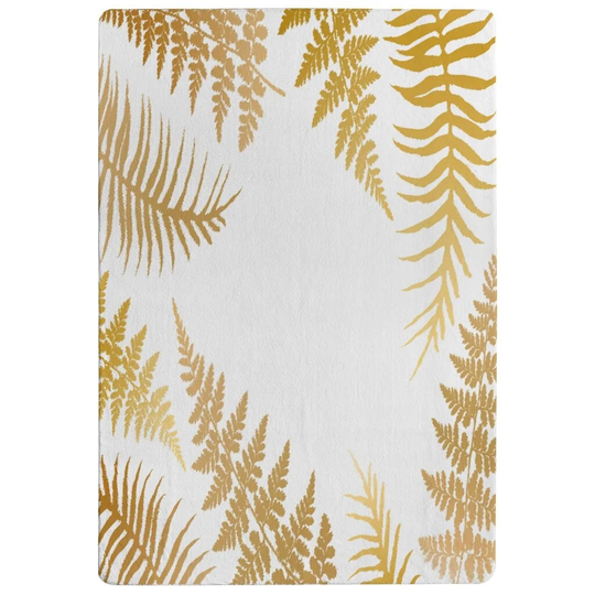 Palomino Fern Designer Shaggy Yellow/White Rug