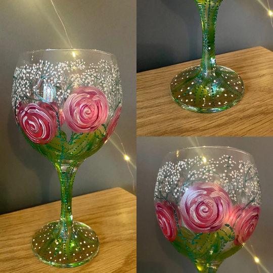 Beautiful Hand Painted Gin Balloon. Gin Glass. Ideal Gift. Unique. Perfect For Any Lover