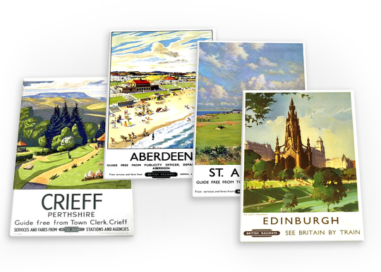 Scotland Vintage Travel 4 X Fridge Magnets | B