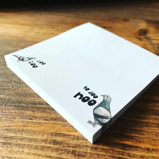 Pigeon To Doo Noo Coo Memo Pad Notepad Notes Catherine Redgate Stationery Organise Block Bujo Organiser Diary Home Office Do List Bird