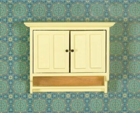 Dolls House Cream Shaker Style Wall Cabinet Shelves 3112 - 1/12 Scale