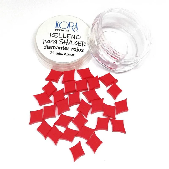 Red Diamonds Methacrylate Shaker Filling - Shakers Kora Projects Diamond Embellishments 25-080