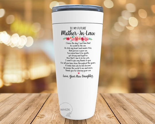 Future Mother in Law Gift For Tumbler, Of The Groom From Bride Mom Gifts Wedding Travel 20 Oz G064