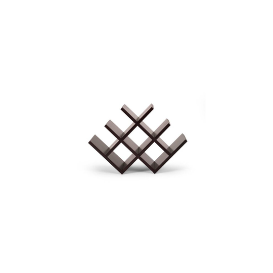 Kamenstein Butterfly Countertop Free-Standing Wooden Wine Rack, Dark Brown, 8-Bottle -