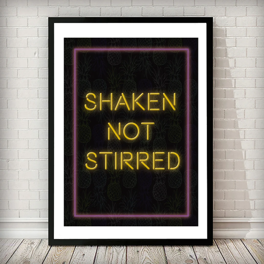'Shaken Not Stirred' Framed Typography Print