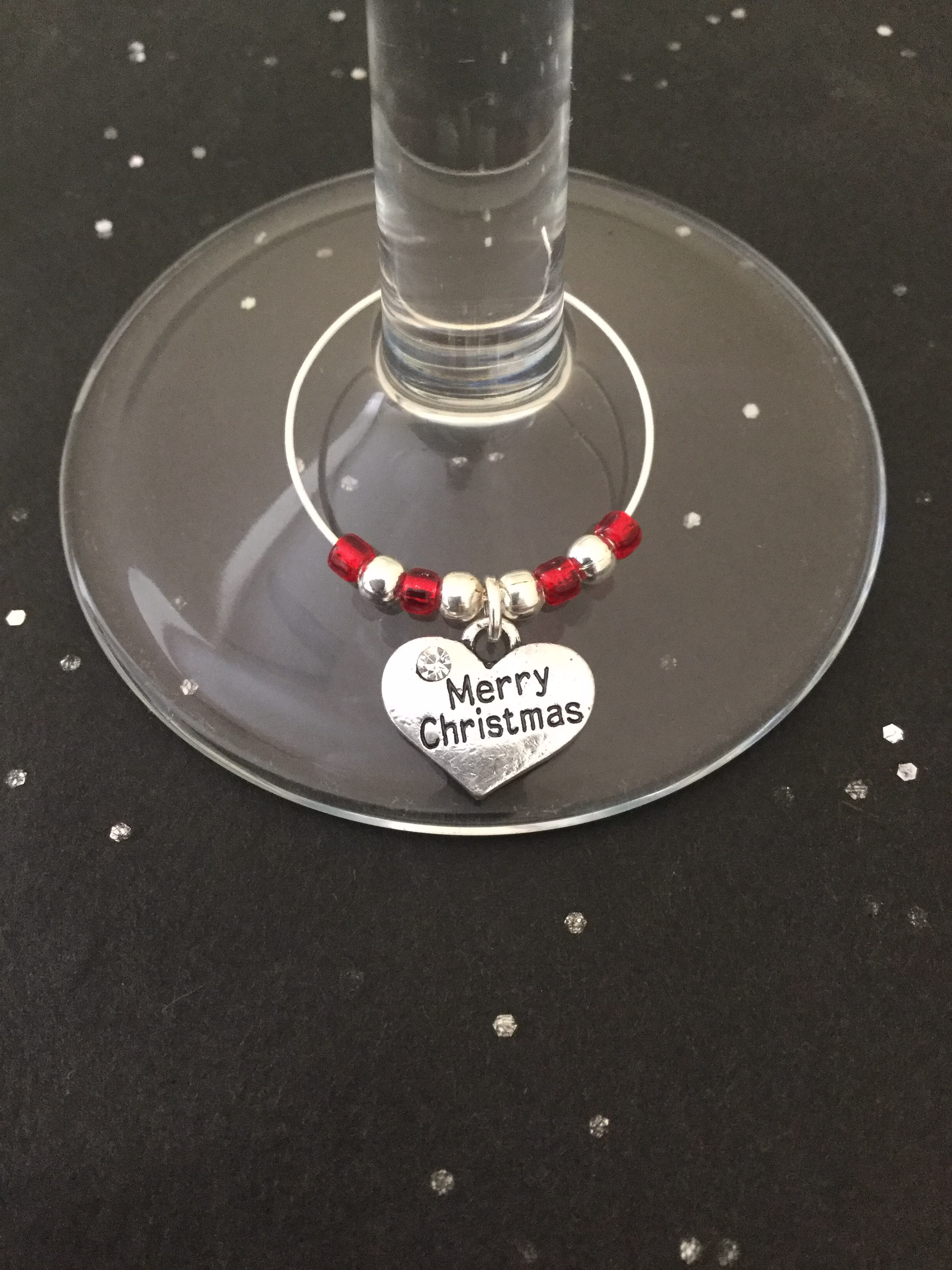 Merry Christmas Wine Glass Charm/Gift Stocking Fillers Lover