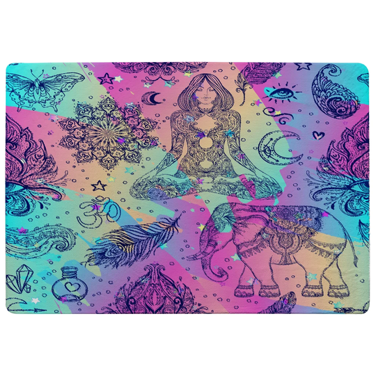 Delong Colourful Rainbow Designer Shaggy Pink/Purple/Green Rug