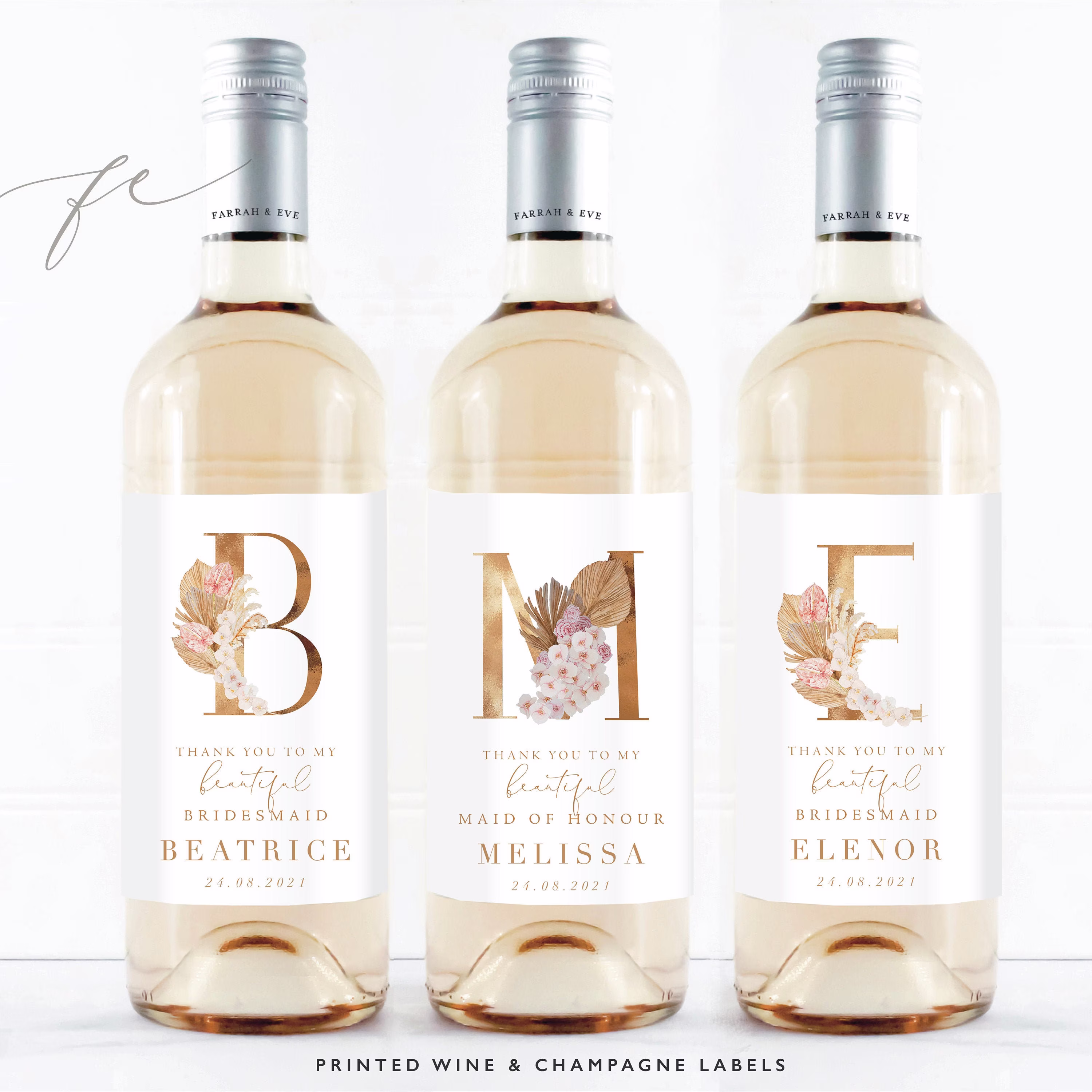 Thank You For Being My Bridesmaid Labels | Will Be Wine Bottle Labels|Bridesmaid Gift Labels| Proposal|Custom Fewl12