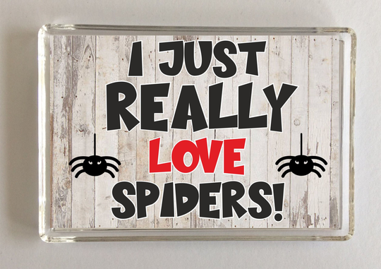 Spider Novelty Gift - I Just Really Love Fridge Magnet, Ideal Present For Birthday Christmas, Spiders