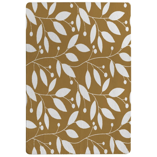Baltimore Leaves Designer Shaggy Gold/Ivory Rug