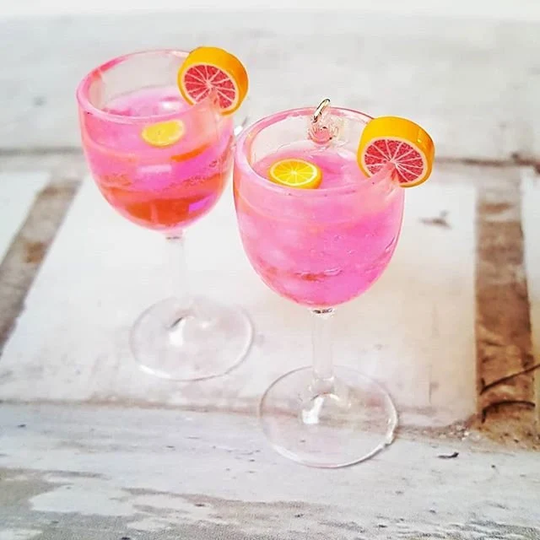 Pink Flamingo Cocktail Earrings