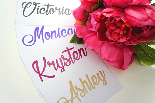 Custom Name Stickers, Wedding Decor, Glass, Wine Glass Personalised Decal, Glitter Tag, Pink Gift Box Decal