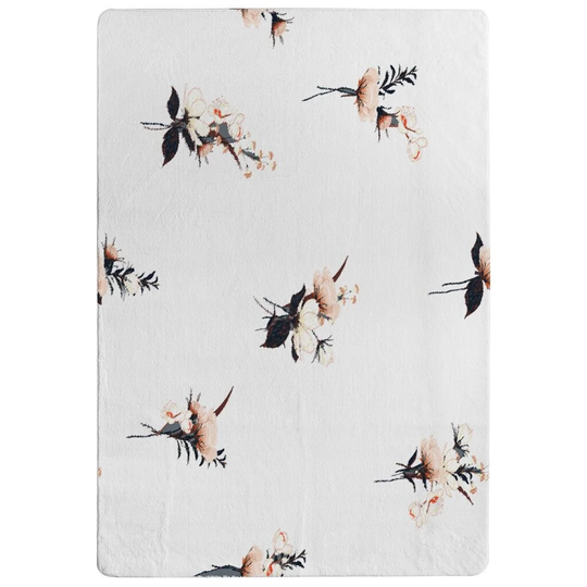 Osburn Flower Bunches Designer Shaggy Pink/Black/White Rug