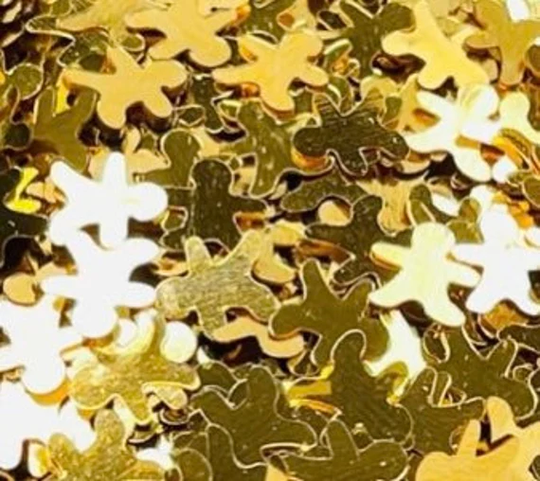 20G 8mm Mini Gold Gingerbread Men Fake Sprinkle Confetti Mix | Shinny Iridescent Snowglobe Tumbler Nail Art Slime| Shaker Card