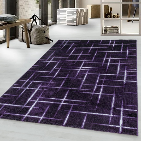 Laverty Flatweave Purple/Black Rug
