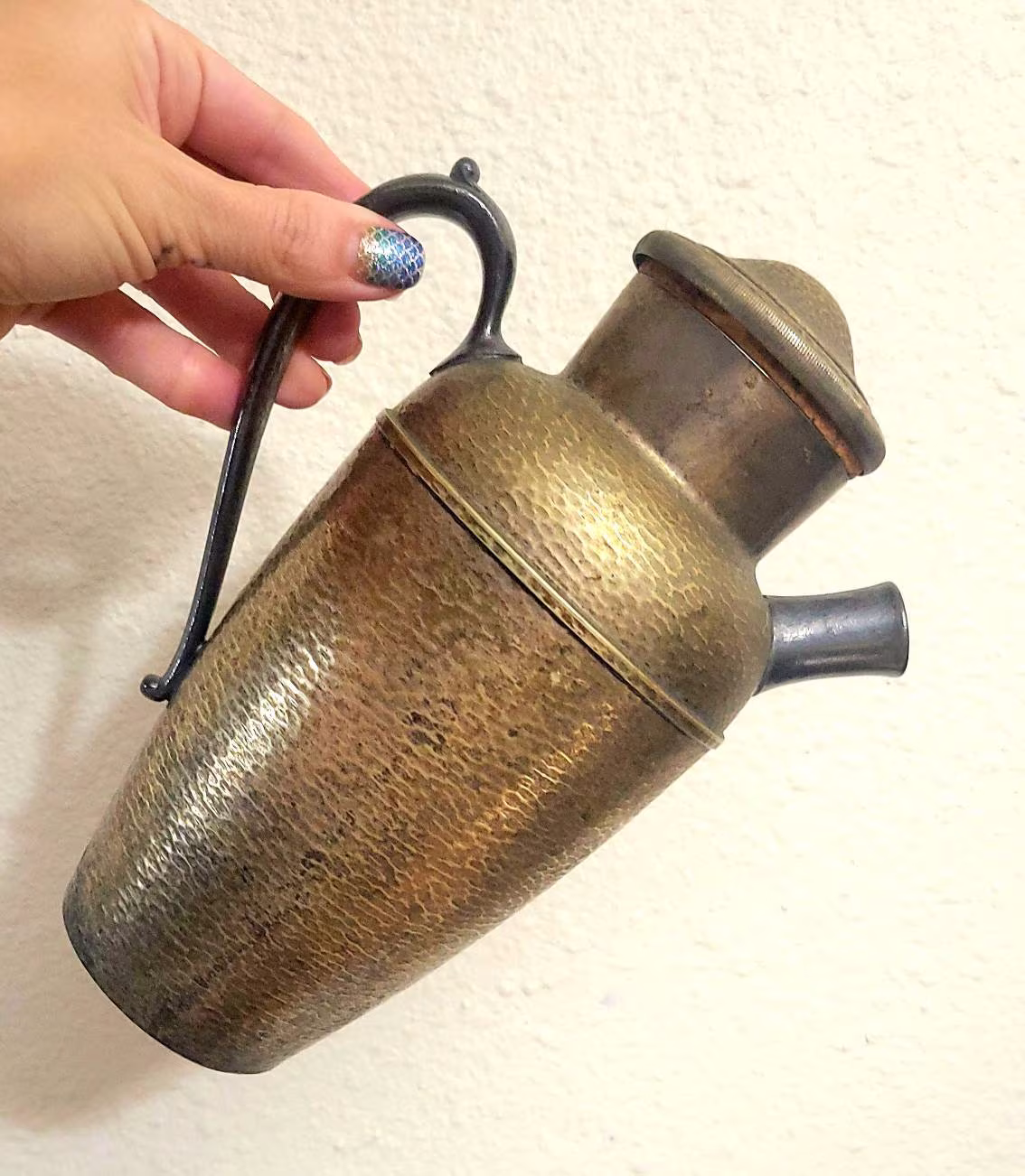 Antique Hammered Silver Pitcher/Shaker
