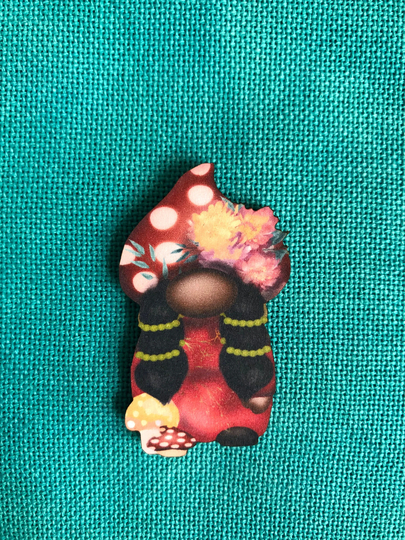 Woodland Gnome #1 Wooden Needle Minder