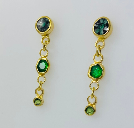 Trapiche Emerald Drop Earrings