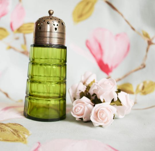 Winter Teas Ahead Rare & Beautiful Edwardian Green Glass Muffiniere | Sugar Shaker