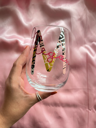 Personalised Animal Print Gin Glass