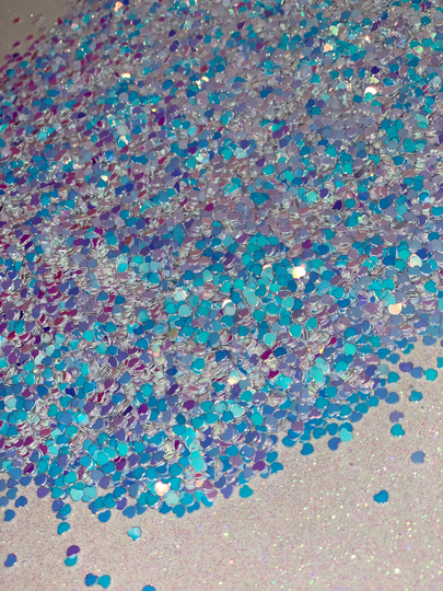 Heart Sequins, Pink Heart, Iridescent Heart, Nail Art