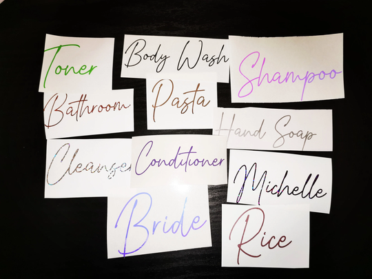 Name Vinyl Stickers, Glass Decal, Wedding Decor, Hen Party Favor, Personalised Word Block Letters, Custom Gift Box