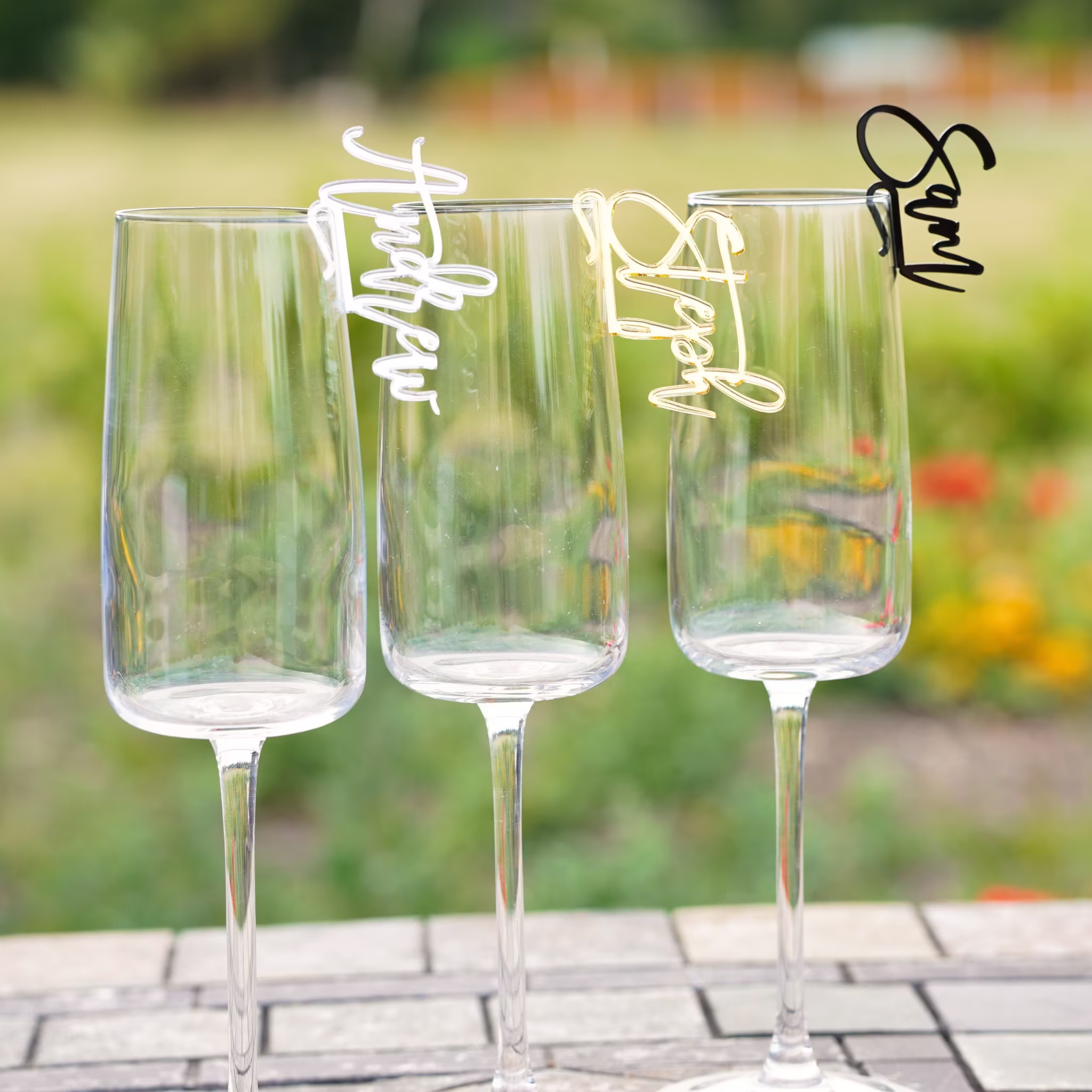 Wedding Wine Charms Acrylic Place Cards Ideas Glass Topper Charm Cocktail Champagne Name Drink Tags Label