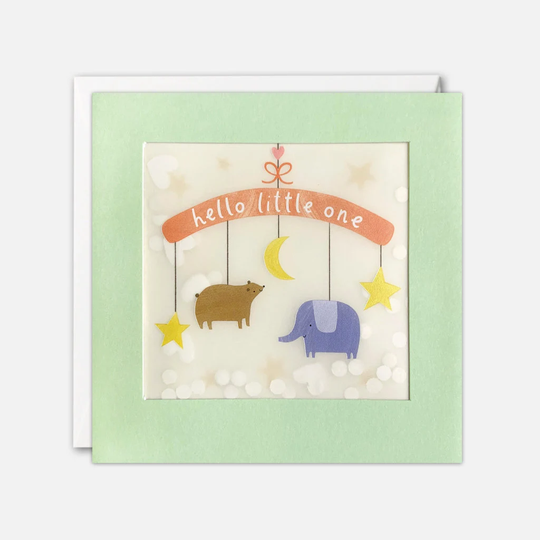 Animal Mobile New Baby Card With Paper Confetti - Shakies By James Ellis