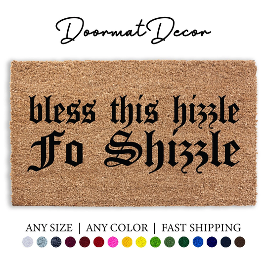 Bless This Hizzle Fo Shizzle Doormat, Funny Door Mat, Music Studio Recording Rug Outdoor Welcome Rug, Personalized Home Decor