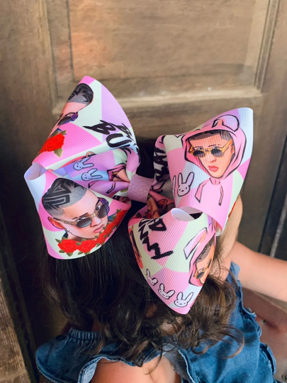 Large 6 Inch Bad Bunny Bow One Of A Kind Boho Updo Birthday Ribbon Shaker Folk Hair Accessories Moño Toddler Child Girls