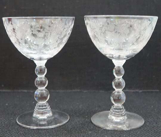 2 Duncan & Miller First Love, 4 3/8 Cocktail Glasses