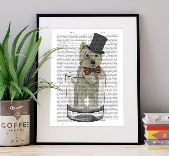 Funny Westie Gift - West Highland Terrier in Whisky Tumbler Funny Home Decor Fabfunky Print Wall Art UK Seller Only Shop Dog