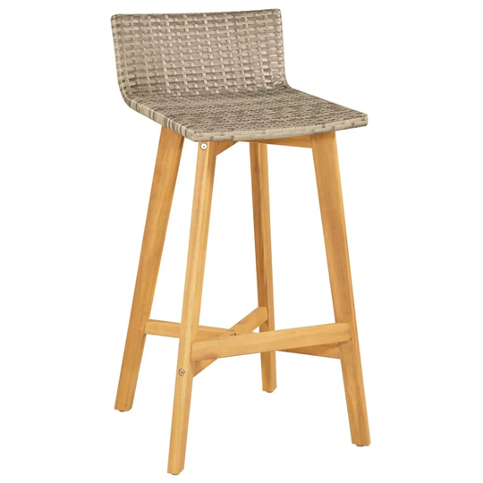 Bar Chairs Set Of 2 Solid Acacia Wood