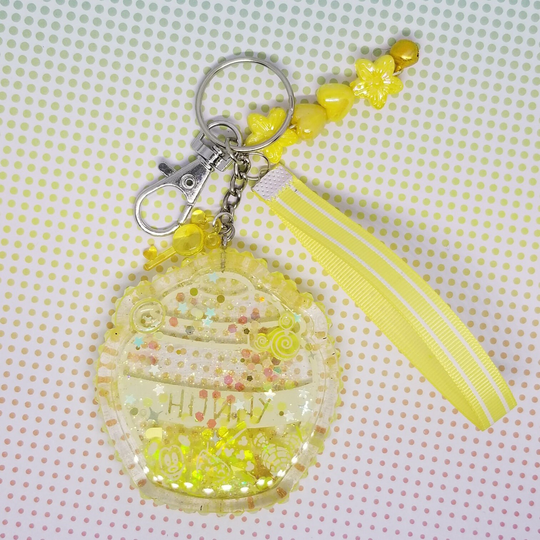 Clear & Yellow Hunny Pot Keychain Clip