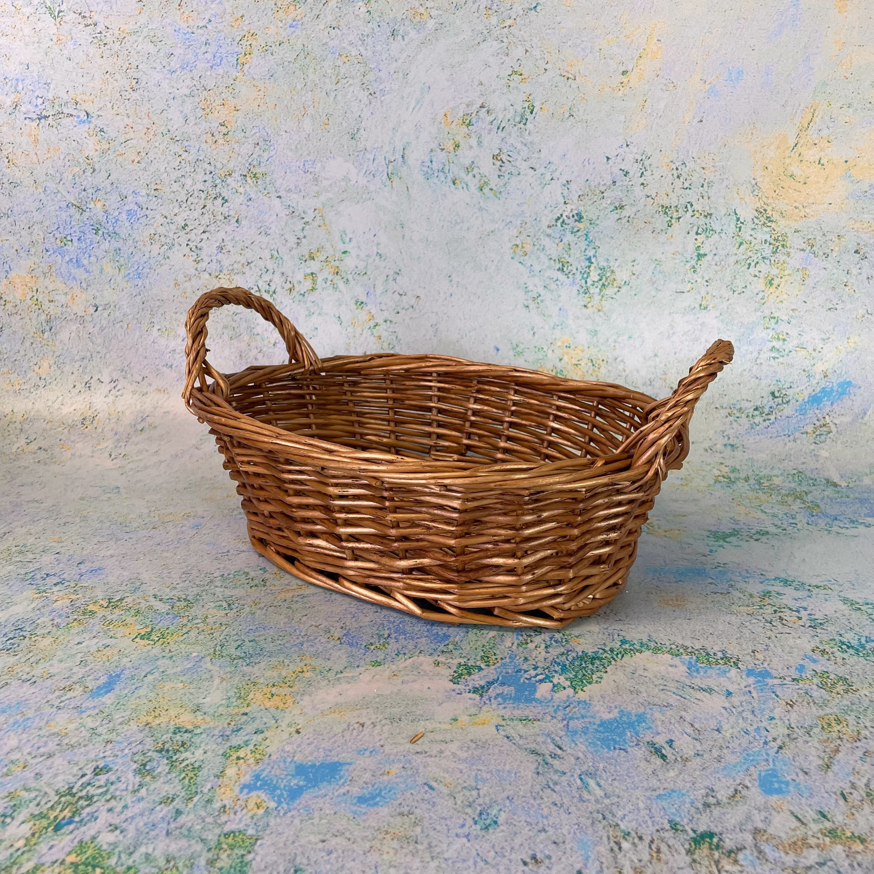 Wicker Storage Basket With Handles