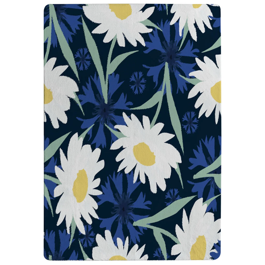 Keyes Daisies Shaggy Blue/White/Yellow Rug